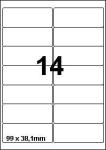 DBS étiq. 99x38,1mm 14/feuille blanc dee