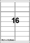 DBS étiq. 99,1x33,9mm 16/feuille blanc d