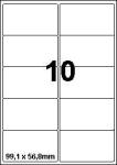 DBS étiq. 99,1x56,8mm 10/feuille blanc d