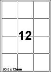 DBS étiq. 63,5x72mm 12/feuille blanc dee