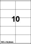 DBS étiq. 105x56,8mm 10/feuille blanc de