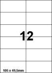 DBS étiq. 105x49,5mm 12/feuille blanc de