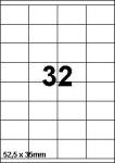 DBS étiq. 52,5x35mm 32 /feuille blanc de