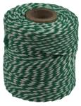 Katoentouw klos van 50 g, groen-wit, +/-