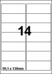 DBS étiq. 99x38,1mm 14/feuille blanc car