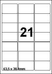 DBS étiq. 63,5x38,1mm 21/feuille blanc c