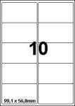 DBS étiq. 99,1x56,8mm 10/feuille blanc c