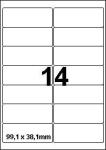 DBS étiq. 99x38,1mm 14/feuille PE PE bla