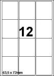 DBS étiquettes 63,5x72mm 12/feuilleargen