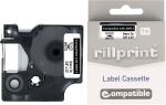 Rillprint compatible Dymo 40913, 9mm, zw