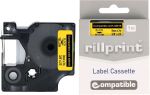 Rillprint compatible Dymo 40918, 9mm, zw