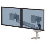 Monitorarm-Tallo-Compact-Dubbel-Zilver