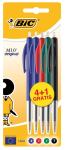 Bic balpen M10, 4 + 1 gratis in geassort