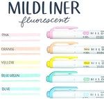 ZEBRA MILDLINER markeerstift, dubbele punt, Fluor, etui van 5 stuks, in geassorteerde kleuren