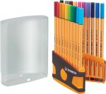 STABILO point 88 fineliner, ColorParade, grijs-oranje doos, 20 stuks in geassorteerde kleuren