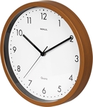 MAUL horloge murale Grain, quartz, diamètre 31 cm, cadre en plastique, bois foncé