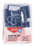 OFFICE products pince foldback, noir, 32 mm, boîte en plastic de 12 pièces