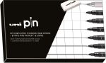 Uni Pin fineliner, ronde punt, zwart, 6 