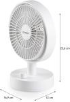 Domo ventilateur de table, rechargeable via USB-C