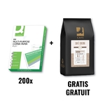 ACTIE Q-CONNECT: 1 x pallet papier, 80 g + GRATIS 1 x Q-CONNECT koffiebonen Café Crema, 1 kg