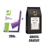 ACTIE Q-CONNECT: 1 x pallet Premium papier, 80 g + GRATIS 1 x Q-CONNECT koffiebonen Café Crema, 1 kg