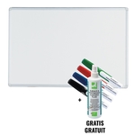 ACTION Q-CONNECT: 1 x tableau blanc 120x90 + GRATUIT 1 x marqueur, set de 4 pièces + 1 x spray nettoyant