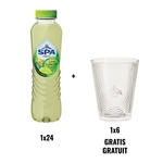ACTIE SPA: 1 x Spa Fruit Still lime-ginger, 40 cl, 24 stuks + GRATIS 1 x Spa Fruit glas, 6 stuks