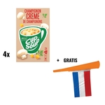 ACTIE: 4 x Knorr Cup-a-Soup champignon crème,  21 stuks (ref. 14067) + GRATIS 1 x Oranje toeter, met vlag