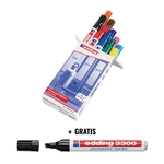 Actie Edding: 1x permanent marker 3000, 10x assortie + GRATIS permanent marker E3300