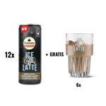 ACTIE NUTROMA: 1 x Ice Caffè Latte, blik van 25 cl, pak 12 stuks + 1 x Glazen Ice Caffè Latte, 6 stuks