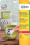 Avery afneembare weerbestendige etikette