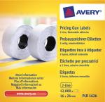 Avery étiquettes pour étiqueteuse non-pe