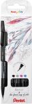 Pentel brushpen Artist 4 stuks: zwart, g