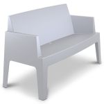 Chaise de patio Box - siège de jumeaux gris claire