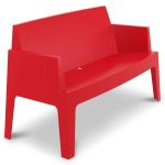 Chaise de patio Box - siège de jumeaux rouge
