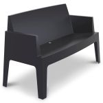 Chaise de patio Box - siège de jumeaux noir