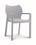 Chaise de cantine / chaise de patio Diva sans bras gris claire