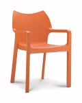 Chaise de cantine / chaise de patio Diva sans bras orange