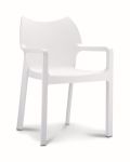 Chaise de cantine / chaise de patio Diva sans bras blanc
