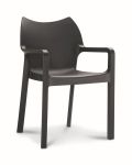 Chaise de cantine / chaise de patio Diva sans bras noir